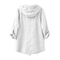 thumbnail image 4 of Cmfcve Gauze Hoodie Shirts for Women Sun Protection Beach Cover Ups Lightweight Long Sleeve Button Down Blouses, 4 of 9