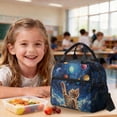 thumbnail image 4 of Kuiaobaty Kids Backpack Set of 3 Large Capacity Backpack and Lunch Box Set with Cup Holder Roomy Sturdy Bookbag with Pencil Case with Zipper for School Hiking, Cat Stars Planet Print, 4 of 7
