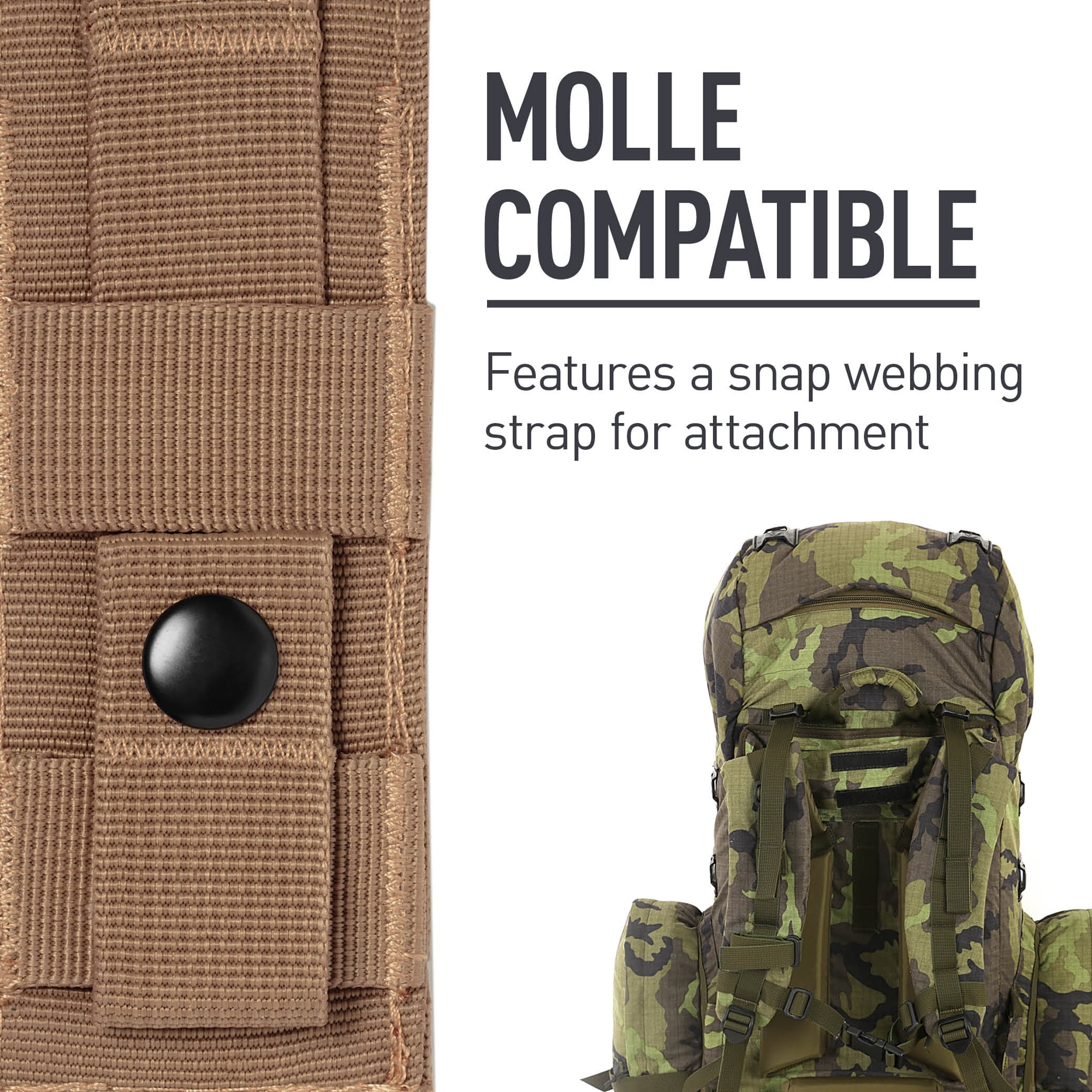LEATHERMAN - MOLLE Compatible Large Nylon Sheath for Multitools, Fits 4" and 4.5" Tools, Brown