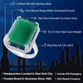 thumbnail image 2 of Gem Stone King 925 Sterling Silver Green Onyx Ring for Women (16.14 Cttw, Emerald Cut 18X13MM, Gemstone Birthstone, Available in Size 5, 6, 7, 8, 9), 2 of 5