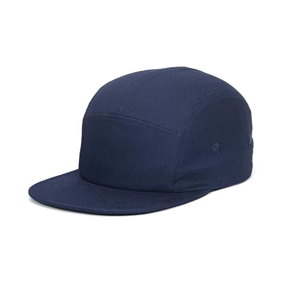 Eryueer 5 Panels Baseball Cap Classic Flat Bill Hat Cotton Short Flat Brim Caps