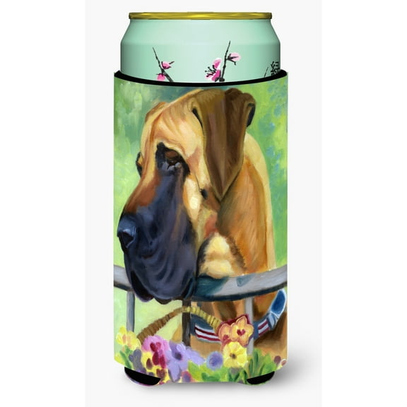 Carolines Treasures 7311TBC Great Dane Natural Ears Fawn in Flowers Tall Boy Hugger Tall Boy multicolor
