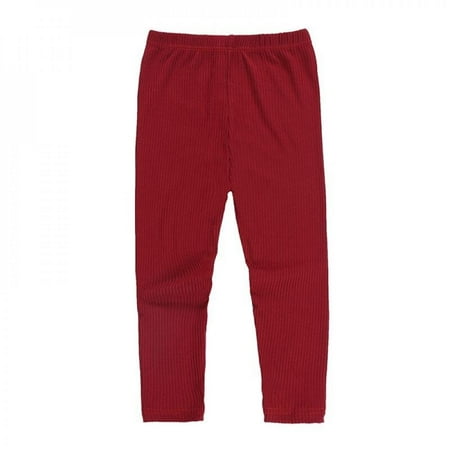 

Kids Clothes Baby Girls Spring Winter Warm Candy Colors Leggings Pencil Pants Ankle-length Skinny Legging Trouser Red 90