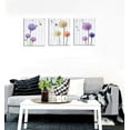 thumbnail image 4 of HFDF Dandelion and Butterfly purple flowers Canvas Prints Wall Art Paintings Abstract Wall Artworks Pictures for Living Room Decoration,/piece, 3 Panels Home Wall decor posters 12x18inch Framed, 4 of 7