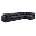 thumbnail image 3 of Meridian Furniture Indulge 140" Black Vegan Leather L-Shaped Modular Sectional, 3 of 9