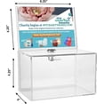 thumbnail image 2 of MCB Clear Acrylic Donation Collection Box with Back 4 x 6 Sign Display With Lock, 2 of 4
