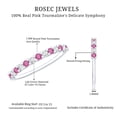 thumbnail image 6 of Rosec Jewels Pink Tourmaline Diamond Half Eternity Ring for Women - AAA Quality - Stackable Ring - Gift for Special Occasions, 925 Sterling Silver, US 4.00, 6 of 9