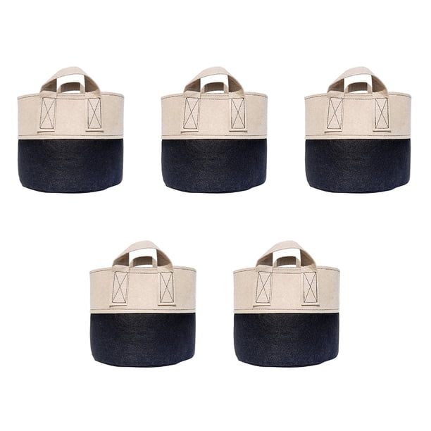 Wosthever Bolsas para macetas respetuosas con el medio ambiente, 5 uds., para jardinería sostenible, bolsa para plantar árboles, bolsa para Jardín y Patio Doble hechizo de camello D25*H22
