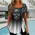 thumbnail image 3 of Cameland Mode Femme Blouse Décontractée à Imprimé T-Shirt à Manches Courtes Été Hauts à Boutons, 3 of 8