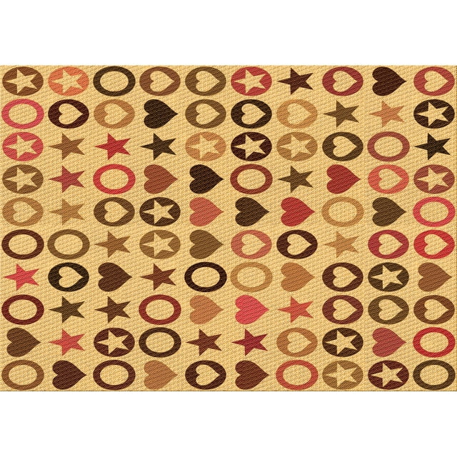 Ahgly Tapis Rectangulaire Lavable en Machine Intérieur Transitionnel Or Jaune Vif, 7 Pieds x 10 Pieds
