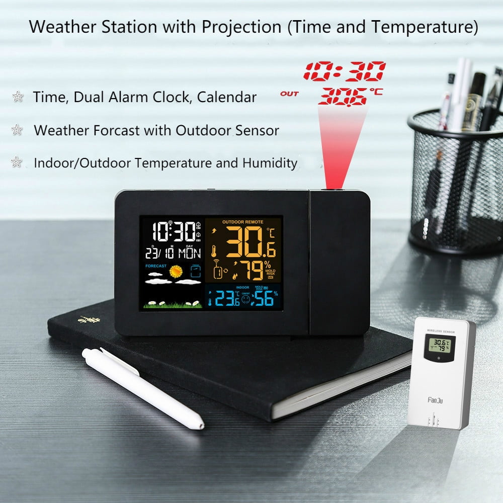 Details about   Wireless Weather Station LCD Clock Humidity Outdoor Indoor Thermometer Sensor