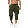 thumbnail image 3 of Horkkom Cargo Shorts for Men Elastic Waist Drawstring Hiking Shorts Summer Outdoor Casual Shorts with Pockets, S-3XL, 3 of 10