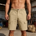 thumbnail image 5 of cfhntfmh Men's Casual Cargo Shorts Stretch Elastic High Waist Work Short with Multi Pockets Lightweight Summer Outdoor Shorts, 5 of 7