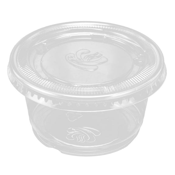 Portion Cups with Lids (1 2 3 4 Ounces, 100 Pack) | Disposable Plastic Cups for Meal Prep, Portion Control, Salad Dressing, & Medicine | Small Plastic Condiment Container