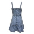 thumbnail image 5 of Womens Sleeveless Square Neck Denim Dress Button Up Bodycon Denim Overall Dress Cute Ruffle Mini Jean Dress Casual Dress for Women Woman Dresses for Work Women's Beach Dresses Casual Women Dresses, 5 of 5