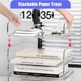thumbnail image 3 of Scheinenda Clear Stackable Paper Trays 4 Pack Desktop Racks, 3 of 7