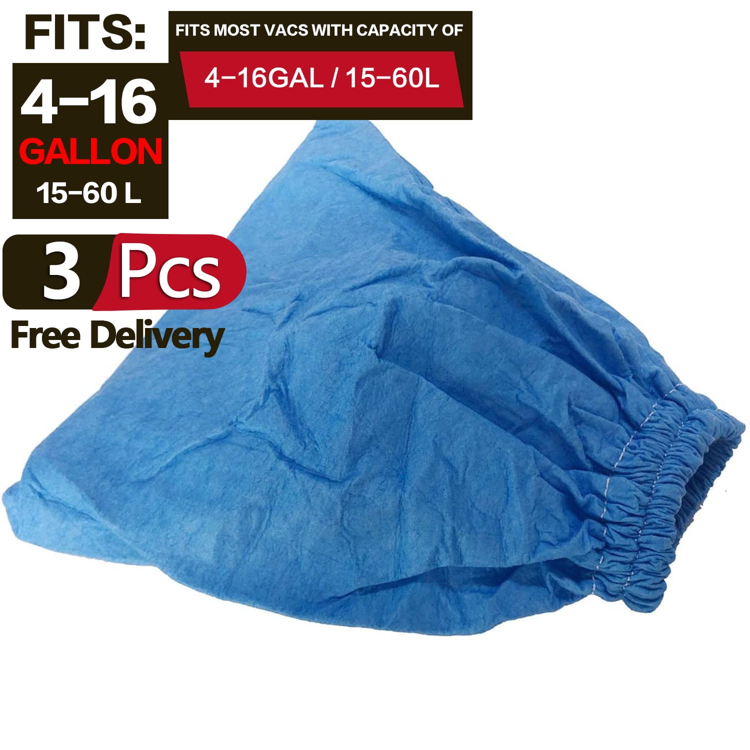 Buy 3pcs VRC5 Cloth Filter Bags for Vacmaster 4 to 16 Gallon Wet/Dry