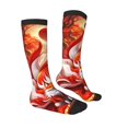 thumbnail image 3 of Picia Women Crew Soft Moisture-wicking Socks Red Sun Flame Fox Pattern Design Cotton Socks, One Size fit All, 3 of 9