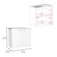 thumbnail image 6 of Phoenix 2 Piece Kitchen Set, Cala Kitchen Island + Napoles Utility Sink, White /Onyx, 6 of 6