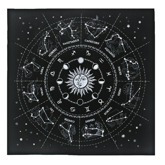12 Constellations Tarot Card Tablecloth Board Game Velvet Divination Altar Cloth