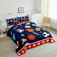 thumbnail image 3 of jejeloiu Baseball Basketball Rugby Queen Comforter Set,Ball Sport Game Bedding Sets,Cartoon Baseball Stars Bedding Comforter Set For Boys Girls,Super Cozy Room Decor Reversible,3 Pieces, 3 of 8