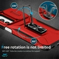 thumbnail image 3 of For Samsung Galaxy A16 Slim Fit Shockproof Hybrid with Slide Camera Cover & Rotated Ring Kickstand, [Military-Grade] Phone Case For Samsung Galaxy A16 6.7",Red,For Galaxy A16, 3 of 8