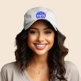 thumbnail image 3 of Dalix NASA Embroidered Mens Womens Cotton Dad Hat Baseball Cap Adjustable in White, 3 of 5