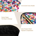 thumbnail image 5 of FORMRS Makeup Bag Travel Cosmetic Organizer for Women Fold Flat Zipper Pouch with Handle, Blue Colorful Circles, 5 of 8