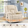 thumbnail image 4 of Korser Massage Swivel Rocker Recliner Chair with USB Ports Chenille for Living Room,Khaki, 4 of 8