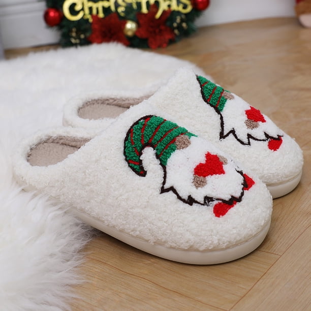Zapatillas navideñas de piel esponjosa, zapatos peludos interiores enanos de dibujos animados para invierno en interiores DQrwqpou Tenis De Mujer Tenis De Hombre