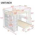 thumbnail image 4 of Newest Full XL/Full over Twin Bunk Bed with Dismountable Lower Bed , Desk, Solid Wood Bunk Beds Frame with Built-in Shelves , Wardrobe, Can be Converted into Loft Bed, White, 4 of 9