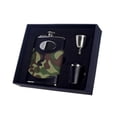 thumbnail image 1 of GI Joe 8 oz Green Camouflage Stainless Steel Deluxe Flask Gift Set, 1 of 1