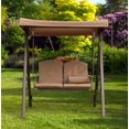 thumbnail image 2 of SYNGAR Porch Swing with Canopy, Hanging Glider Porch Bench Swing Chair Hammock with Adjustable Canopy and Convertible Seat for Garden Poolside Balcony Backyard, Beige, LJ3104, 2 of 10