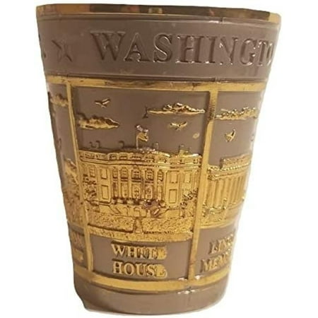 

Washington DC Metal Souvenir Shot Glass (Gray and Gold)