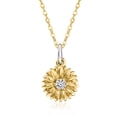 thumbnail image 4 of Ross-Simons 14kt Yellow Gold and Sterling Silver Sunflower Charm With Single Lab-Grown Diamond, Women's, Adult, 4 of 5