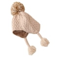 thumbnail image 1 of Newborn Baby Hat Windproof Solid Color High Elasticity Ultra-Thick Ear Protection Winter Warm Infant Knitted Beanie, 1 of 10