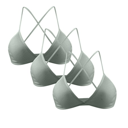 

Women Full Coverage Bra Deep V Braslette Style Underwear Cup Wireless Lingerie Push Up Bras 3PC