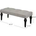 thumbnail image 2 of Roomfitters Ottoman Bench with Roman Column Feet, Gray, 2 of 9