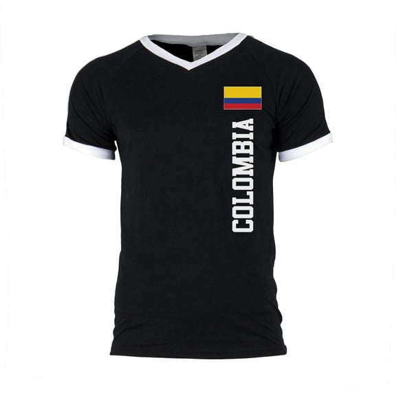 World Cup Columbia Mens Soccer Jersey V-Neck T-Shirt