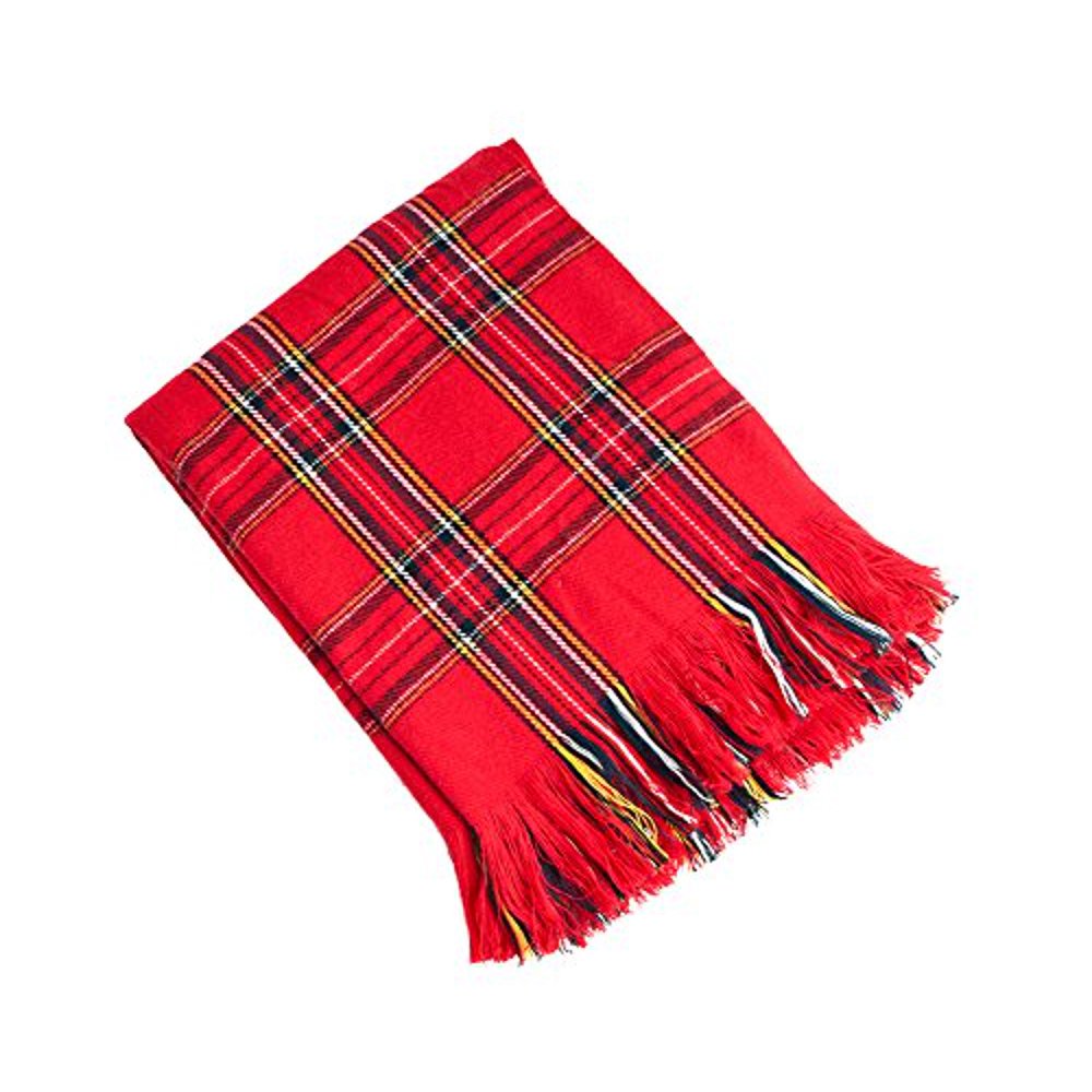 Red Woven Checkered Throw Blanket, 50