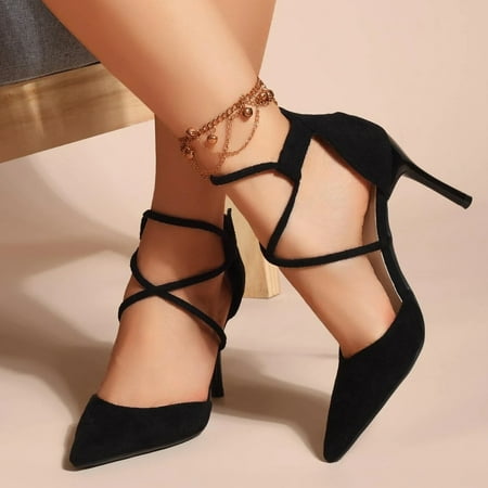 

Cathalem Dressy Sandals Women Comfortable Women Sandals Stiletto Strap Sandals Stiletto Sandals Fashion Sandals for Women Slides Black 8
