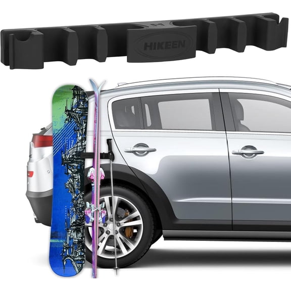 Magnetic Ski & Snowboard Vehicle Mount, Ski Snowboard and Ski Pole Rack for Car