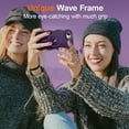 thumbnail image 6 of Magnetic for iPhone 16e Case, Compatible with MagSafe, Transparent Wave Frame Design Case Soft Edge Cover Cute Clear Matte Shockproof Protective Phone Case, Purple, 6 of 7