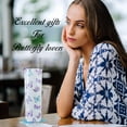 thumbnail image 3 of Butterfly Tumbler with Lid and Straw, Butterfly Gifts for Women, Purple Butterflies Cup Water Bottle Coffee Mug, Metal Thermal Insulated Tumblers 20 Oz, Butterfly Decor Stuff, 3 of 6