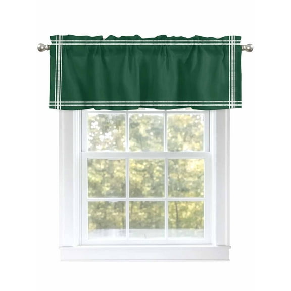 Valances for Windows Dark Hunter Green Rod Pocket Short Curtain for Bathroom Living Room Bedroom Olive Green 1 Panel 54x18in