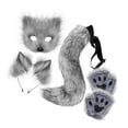 thumbnail image 1 of Máscara Y Cola De Therian, Máscara De Gato Para Halloween, Cola Para Fiesta De Graduación, Cumpleaños, Festival, Gris Oscuro, 1 of 8