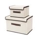 thumbnail image 1 of Teissuly Clearance Foldable Storage Box With Lid 2pcs (large + Small) Fabric Storage Box With Lid, Closet Storage Box, Room Organization, Office Storage, Toy Storage(Beige, ) Teissuly WER2023081406052, 1 of 6