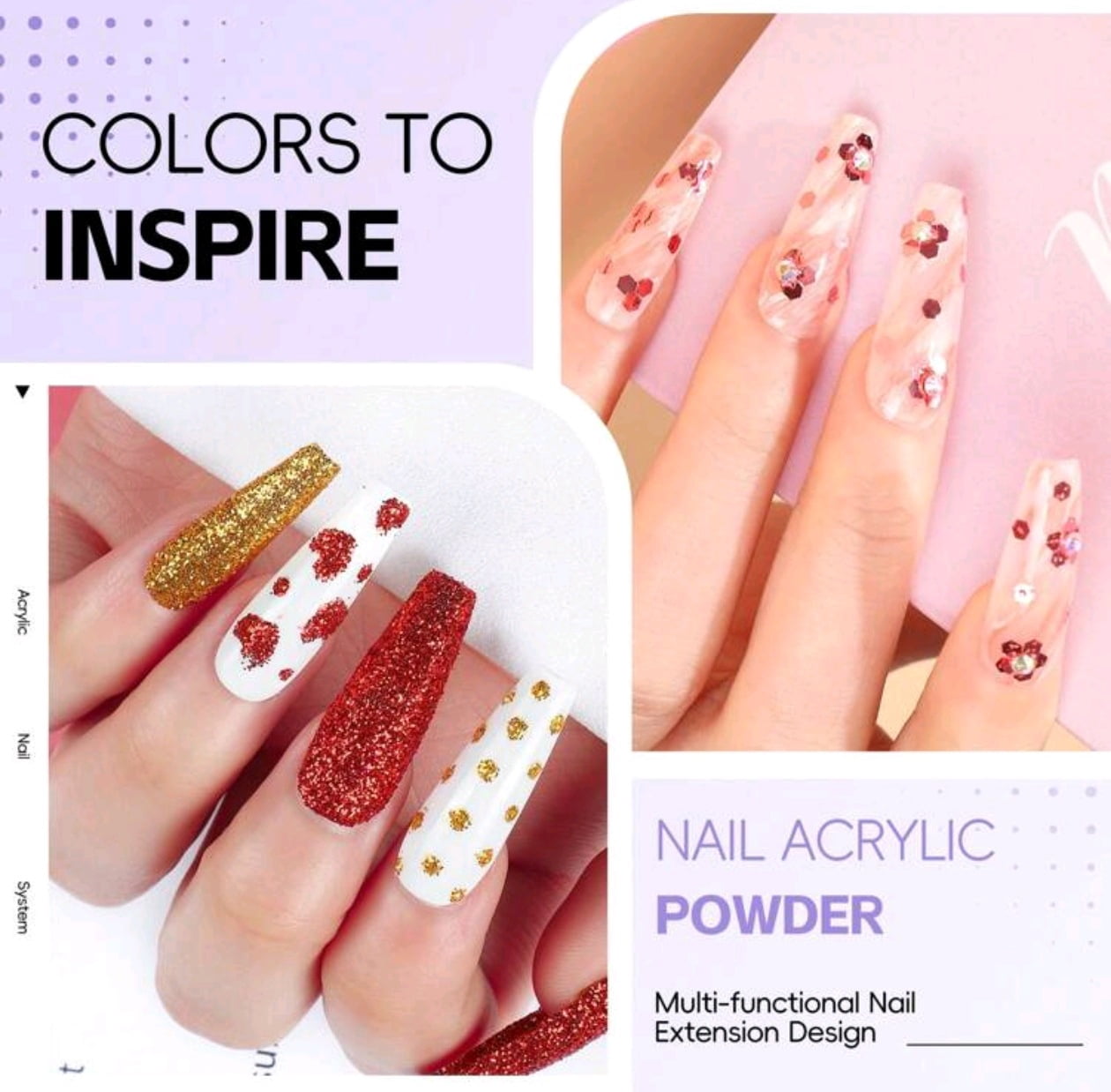 60-Color Acrylic Nail Kit with Drill & UV Light - All-In-One Complete Manicure Set for Beginners & Pros, Home Salon, Non-Toxic, Great Gift for Women