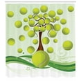 thumbnail image 3 of Ambesonne Tennis Shower Curtain, Tennis Balls Pattern, 69"Wx75"L, Pale Green Brown White, 3 of 3