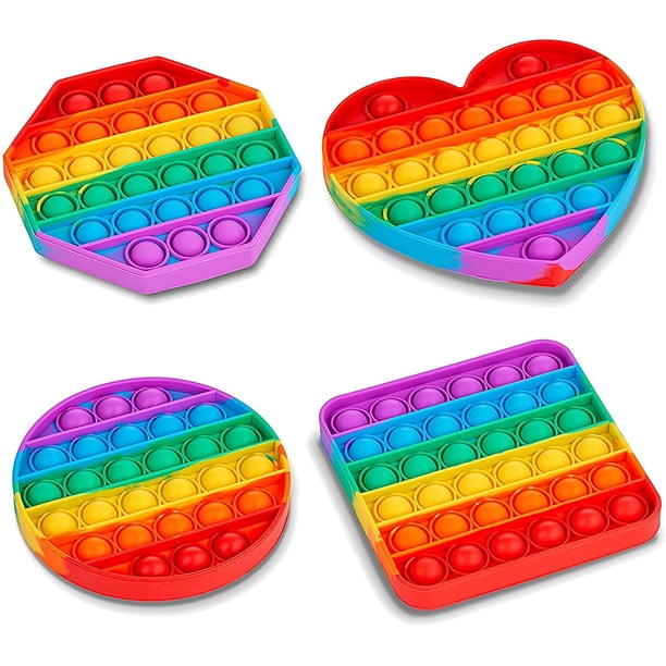 Pack Rainbow Pop It Fidget, Push Pop Bubble Fidget Sensory para niños y adultos Adepaton WMCH-286